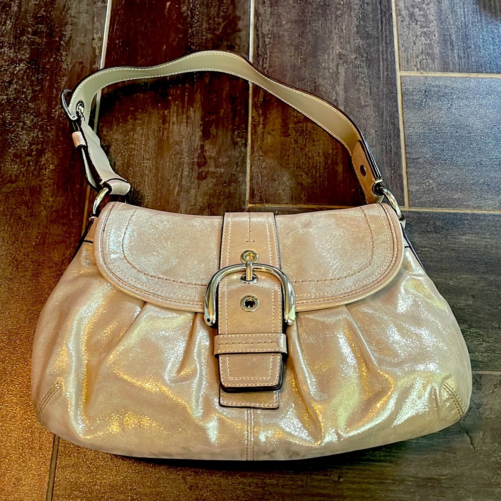 Beautiful gold iridescent Coach bag.